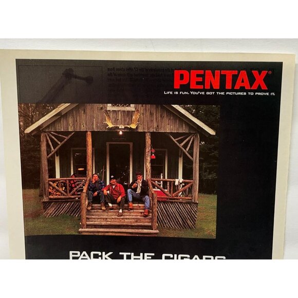 Pentax Cameras Vintage Print Ad 1990s IQZoom 90WR Hunting Trip Cabin IQZoom - Picture 4 of 6